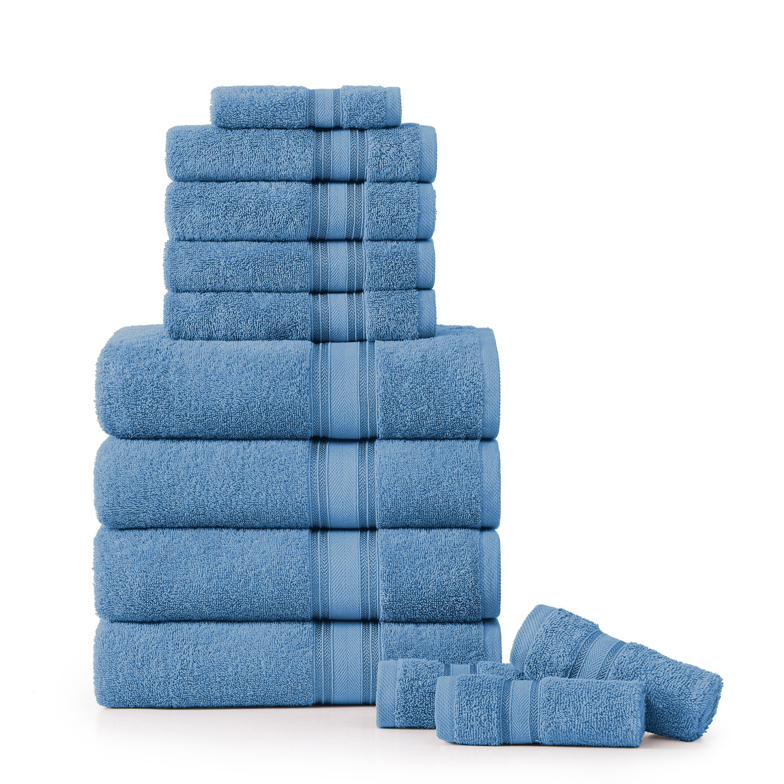 12 Piece 100% Cotton Towel Set 550GSM - Cerulean Blue
